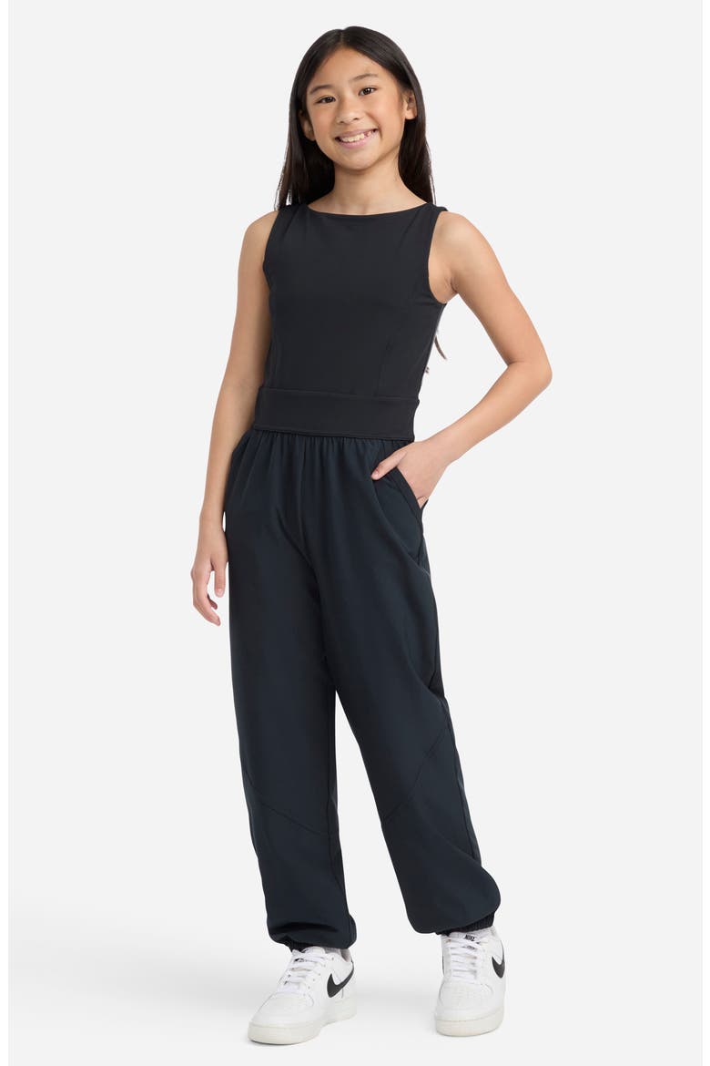 Kids' Mixed Media Tank Jumpsuit, Alternate, color, BLACK BEAUTY BEAUTIFUL BLACK
