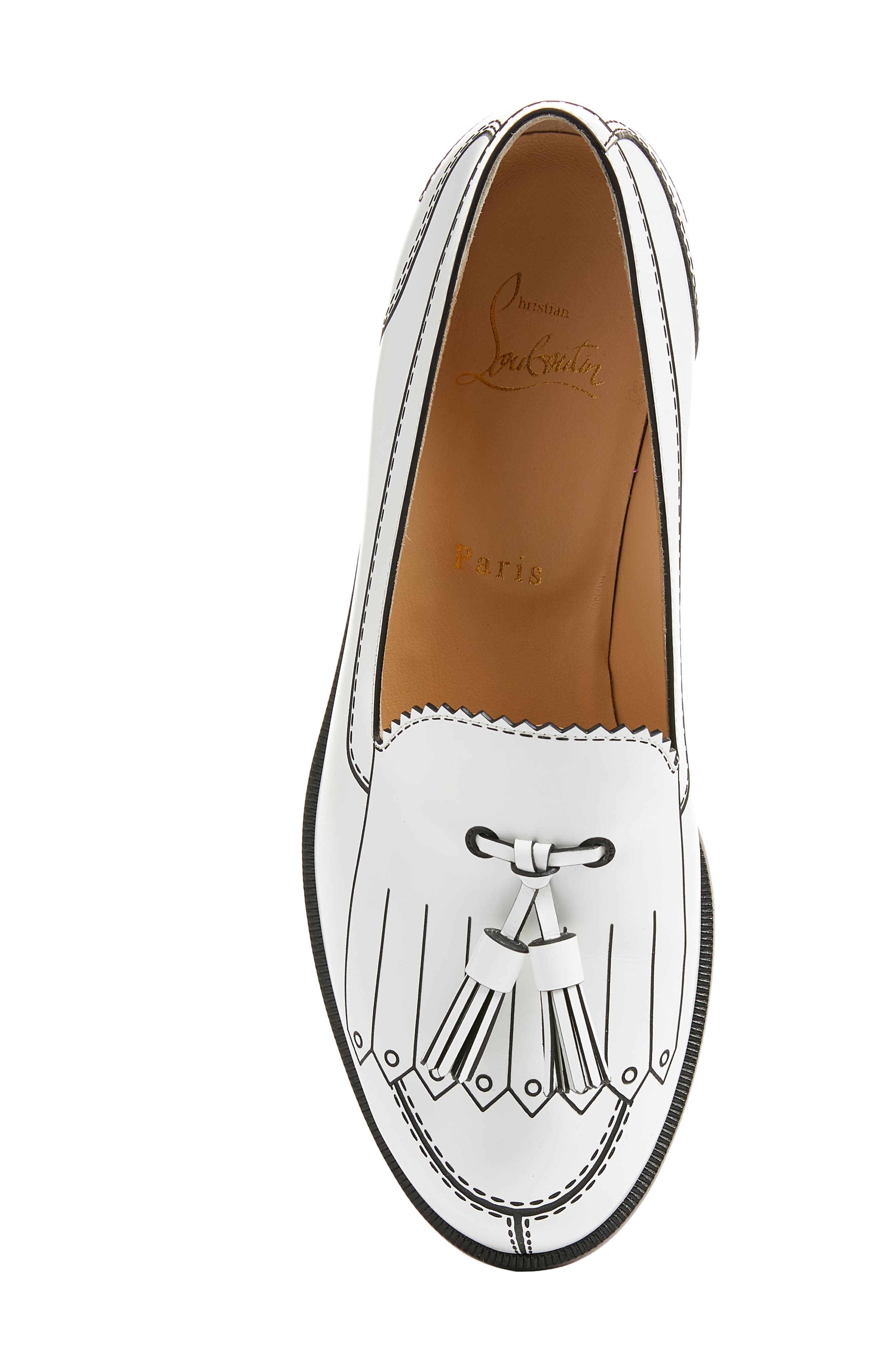 Trompinetta Trompe L'oeil Loafer, Alternate, color, WHITE/ BLACK