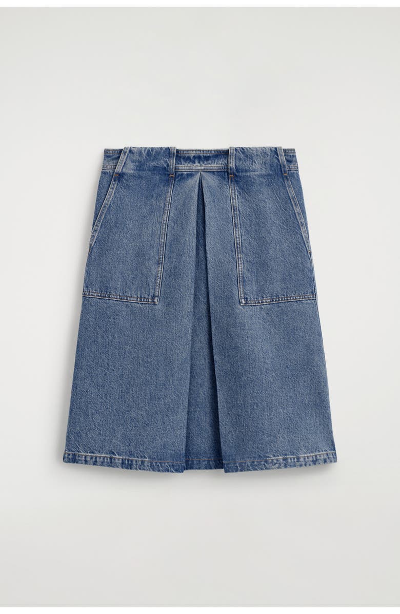 COS Denim A-Line Utility Skirt, Alternate, color, Blue