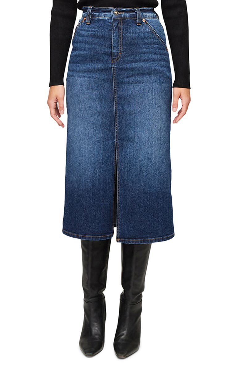 Karen Kane Denim Midi Skirt, Main, color, Denim