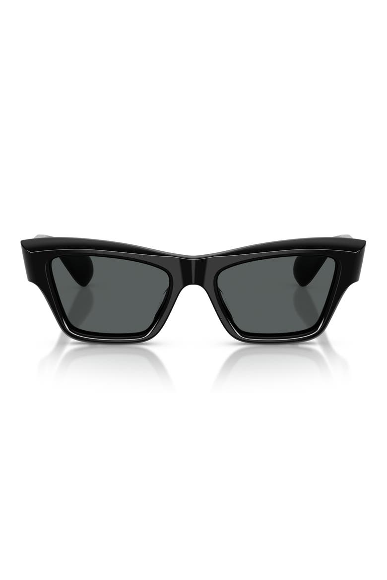 52mm Jil Sander Edition Cat Eye Sunglasses, Main, color, BLACK / CARBON GREY