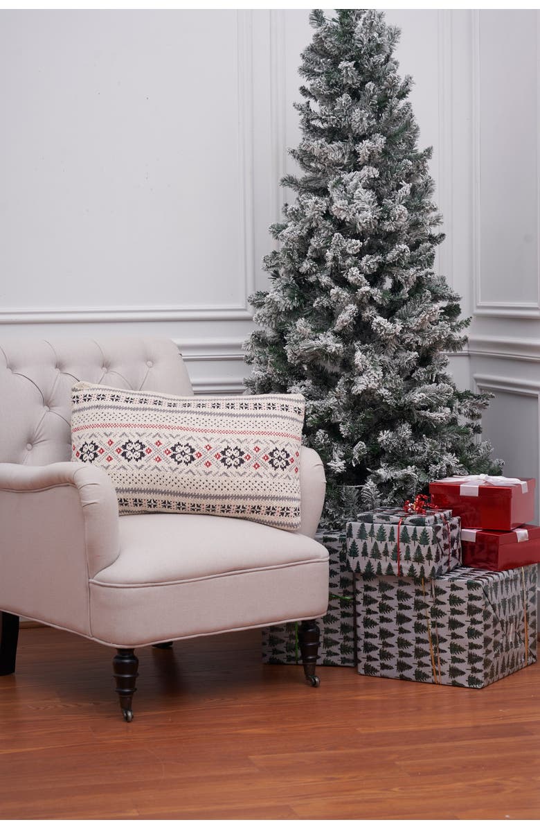 C&F Home Snowflake Christmas Throw Pillow, 16" x 24", Alternate, color, Off-White