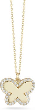 Ember Fine Jewelry Pavé Diamond Butterfly Pendant Necklace