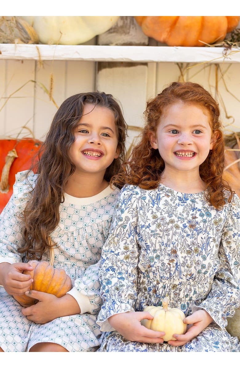 Mabel + Honey Mabel and Honey Brooklyn Floral Ruffle Dress for Toddlers, Blue., Alternate, color, Blue