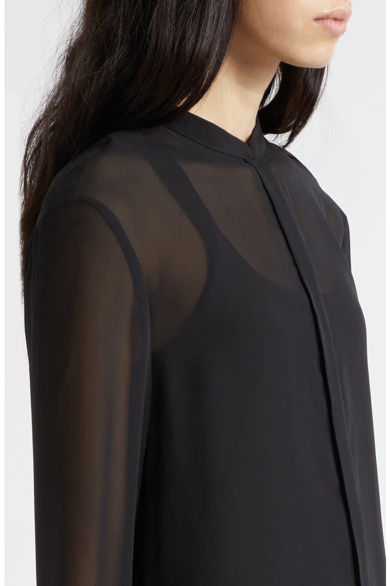 Black Techno Sheer Georgette Tunic, Alternate, color, SOLID BLACK