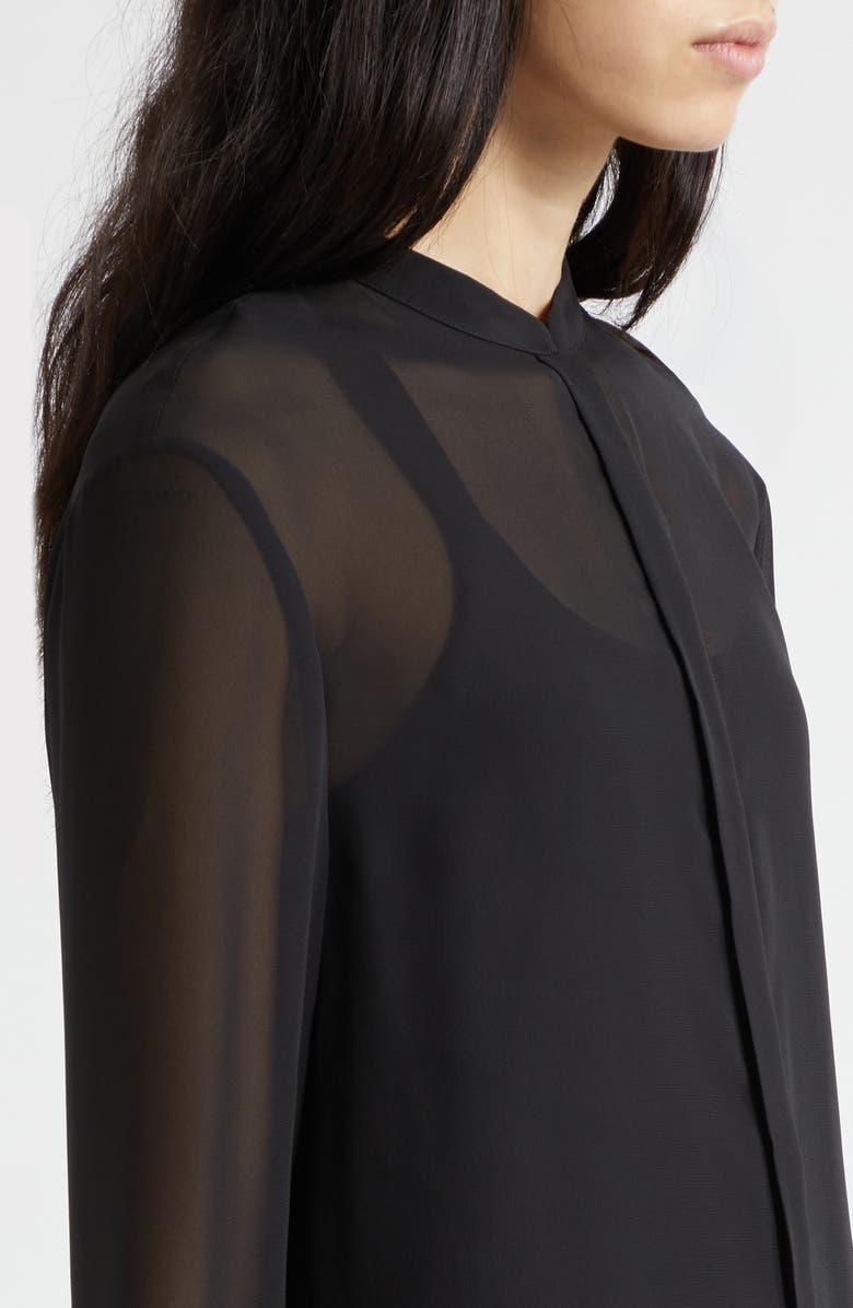 Emporio Armani Black Techno Sheer Georgette Tunic, Alternate, color, Solid Black