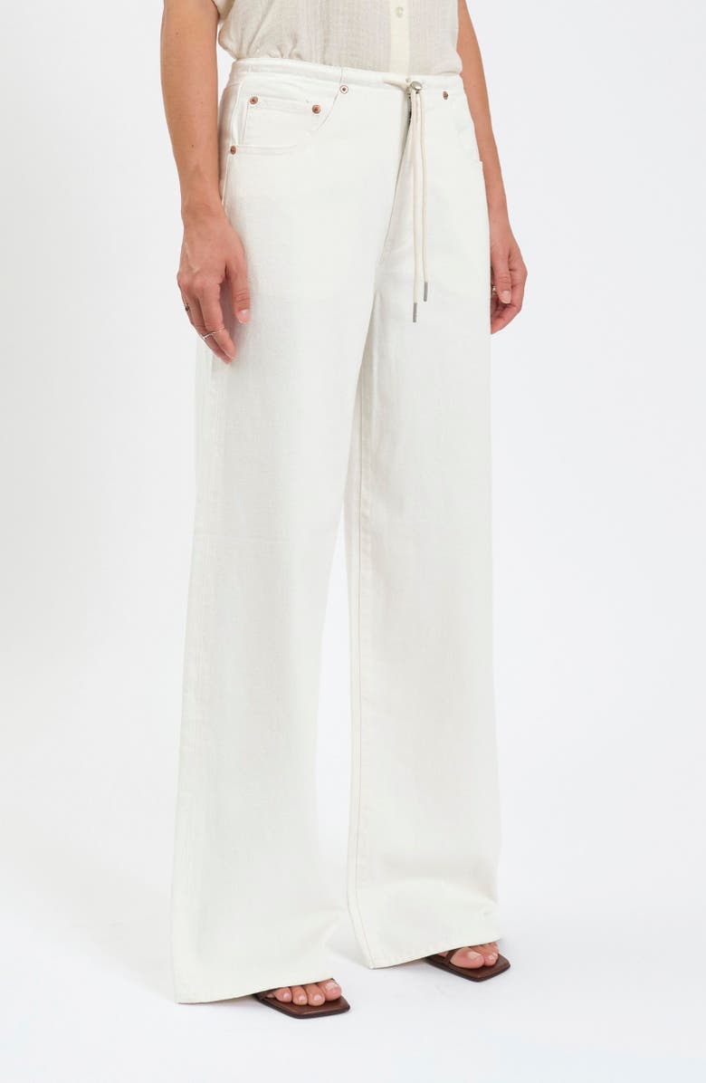 DAZE Madison Tie Waist Wide Leg Jeans, Alternate, color, Milkshake