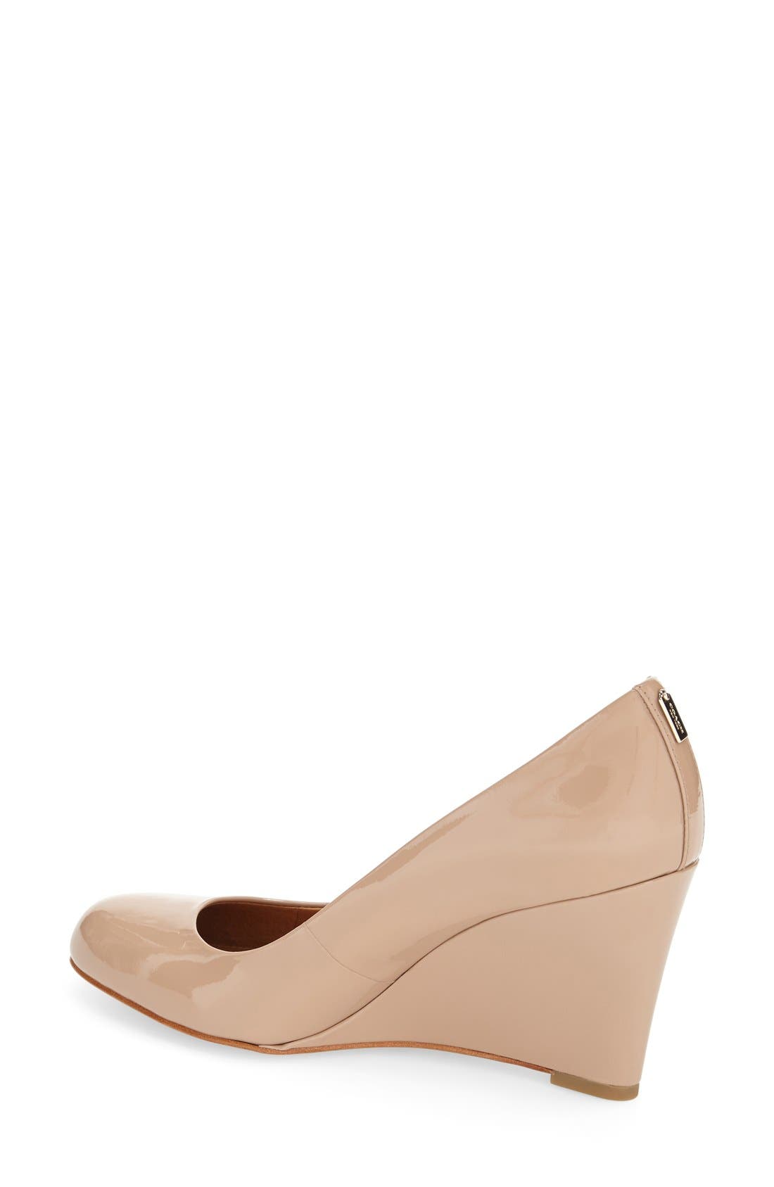 'Rileigh' Wedge Pump, Alternate, color, WARM BLUSH PATENT LEATHER