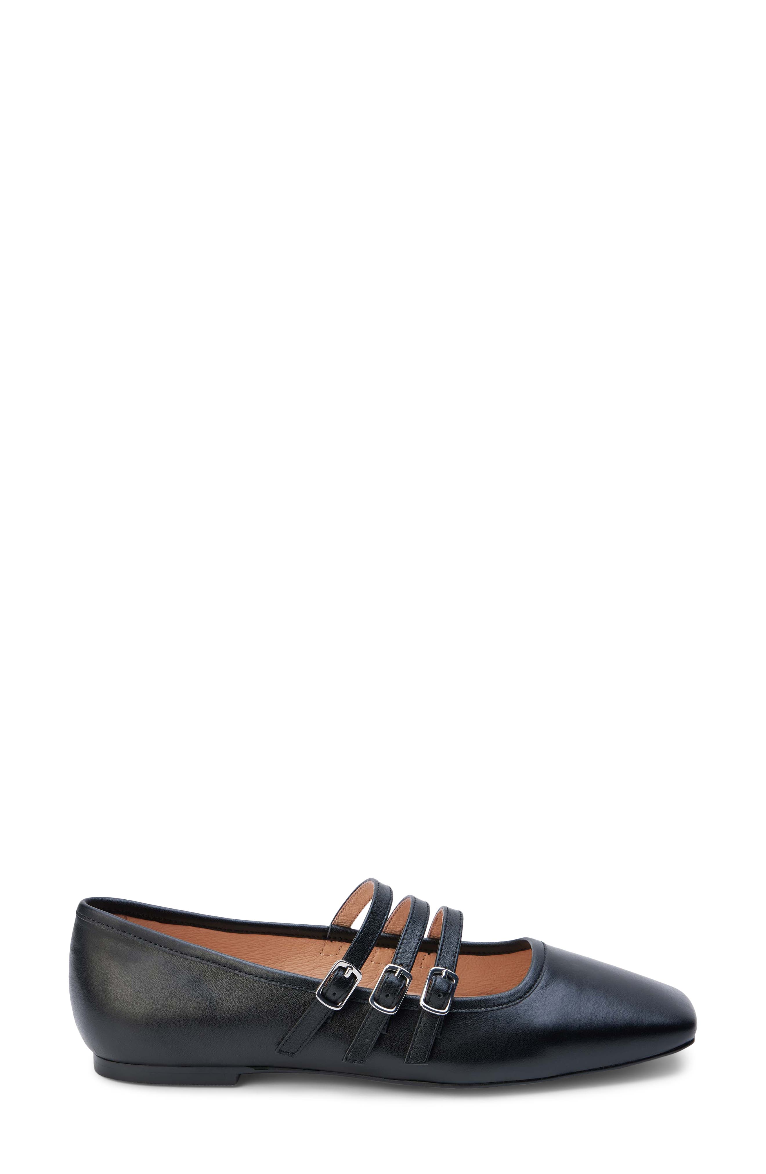 Nova Strappy Ballet Flat, Alternate, color, BLACK