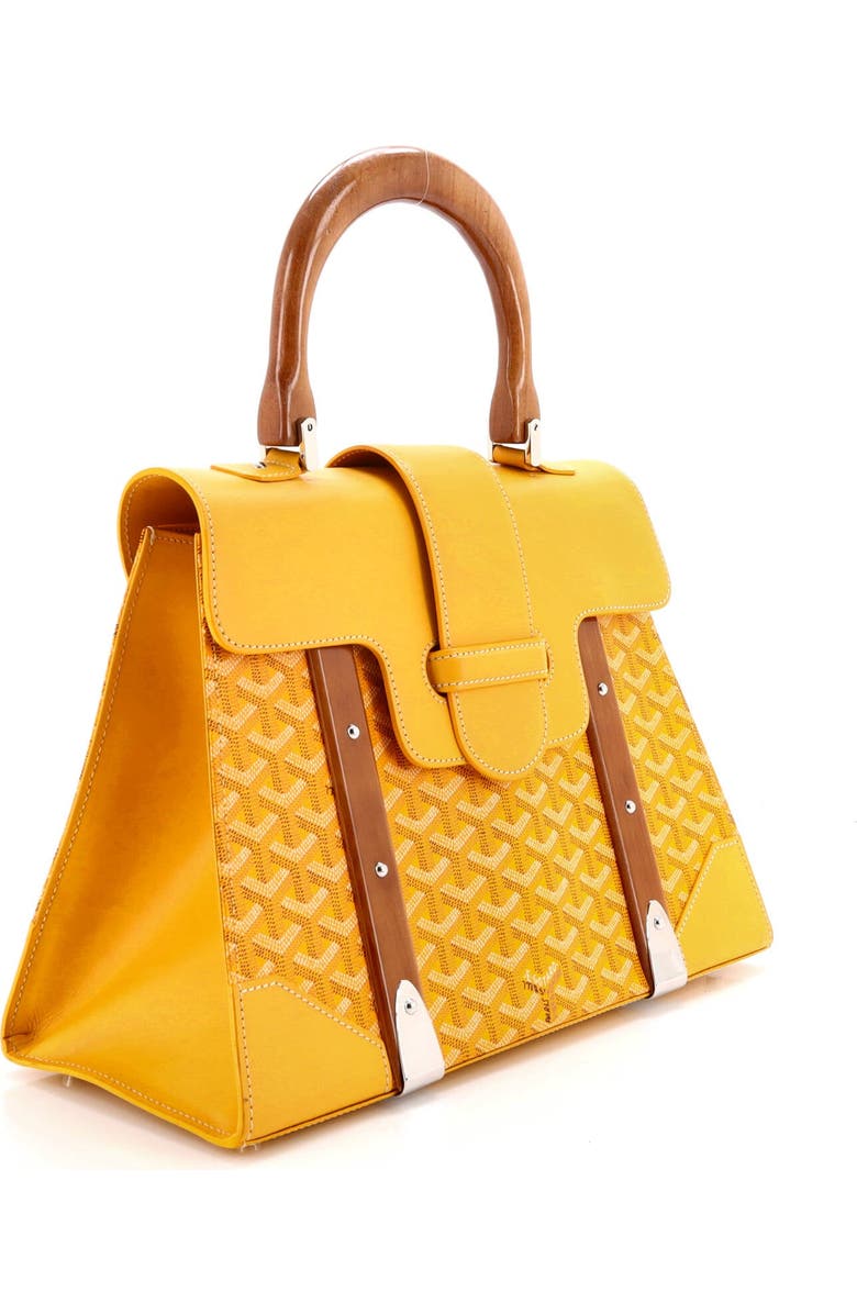 Pre-Owned Goyard Saigon Top Handle Bag Coated Canvas with Leather MM, Alternate, color, Yellow