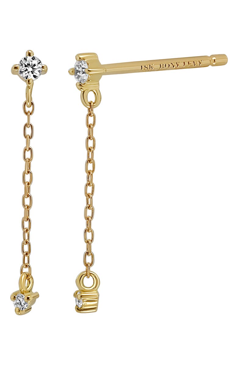 Bony Levy Icon Linear Diamond Drop Earrings, Main, color, 18K Yellow Gold