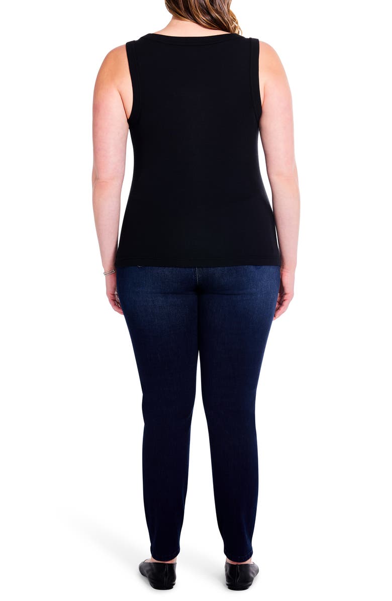 NIC+ZOE Perfect Rib Scoop Neck Knit Tank Top, Alternate, color, Black Onyx