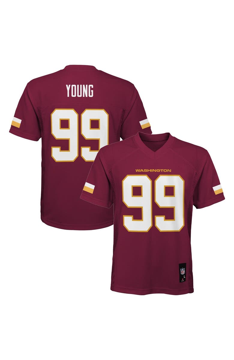 Outerstuff Youth Chase Young Burgundy Washington Commanders Replica Player Jersey, Main, color, 