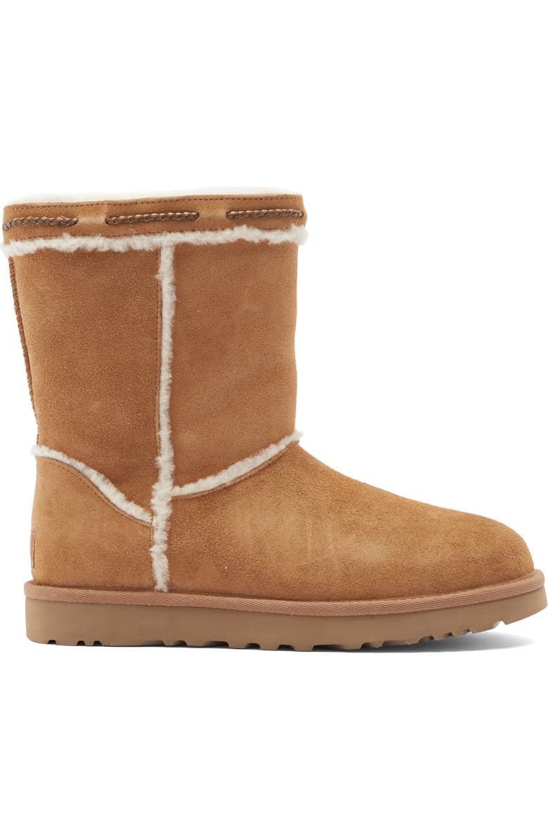 UGG<sup>®</sup> Classic Short Shearling Braid Trim Boot, Alternate, color,