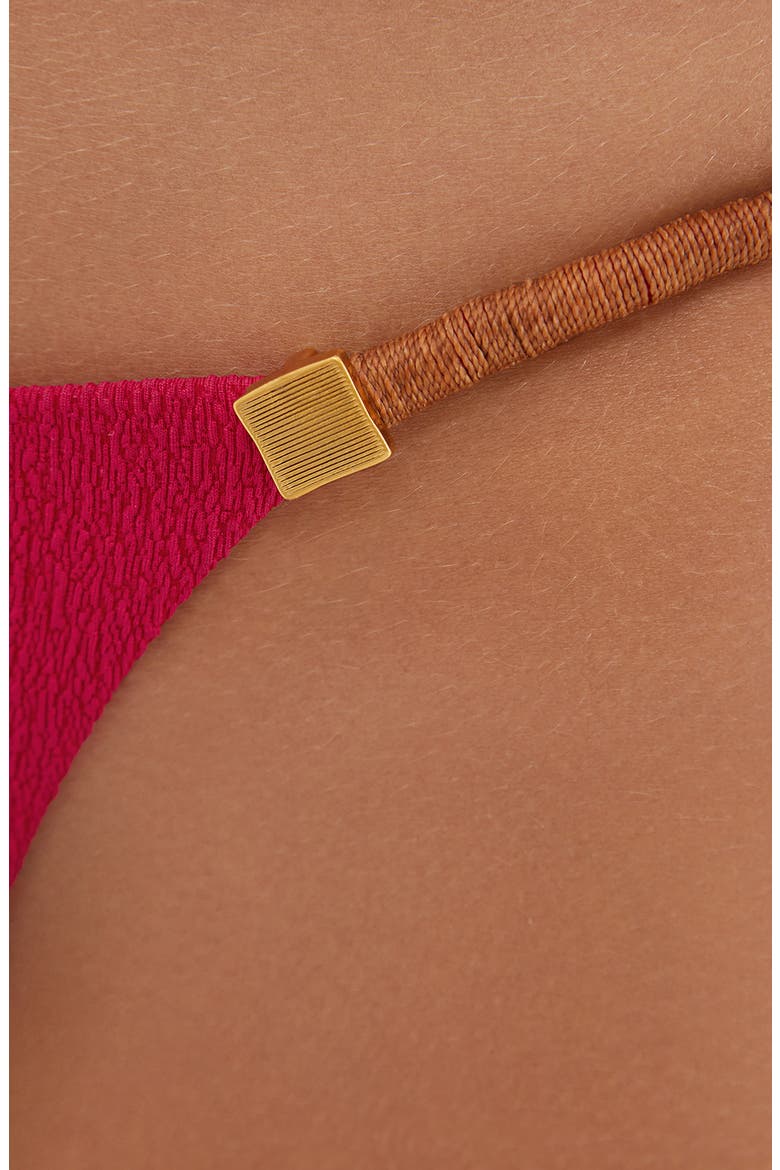 Firenze Aika Double Strap Cheeky Bikini Bottoms, Alternate, color, RED