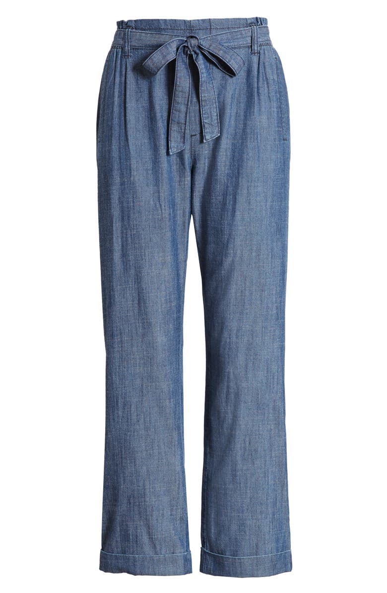 Caslon<sup>®</sup> Tie Waist Chambray Pants, Main, color, 