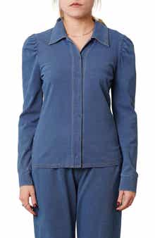 CYRUS Puff Long Sleeve Button-Up Top