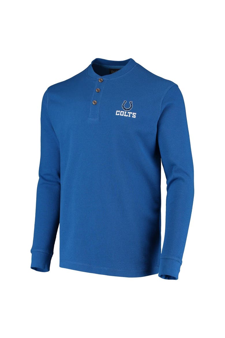Men's Dunbrooke Royal Indianapolis Colts Logo Maverick Thermal Henley Long Sleeve T-Shirt, Alternate, color, Royal