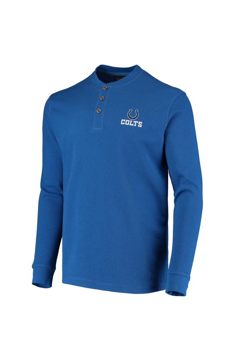 DUNBROOKE Men's Dunbrooke Royal Indianapolis Colts Logo Maverick Thermal Henley Long Sleeve T-Shirt, Alternate, color, Royal