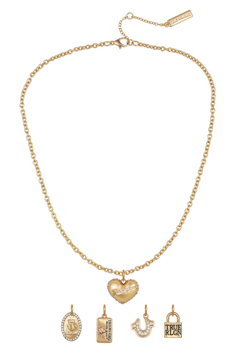 Interchangeable Charms Necklace, Alternate, color, GOLD TONE