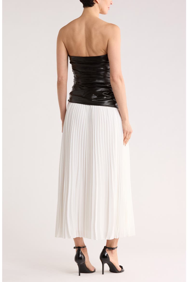 Arie Strapless Bustier Midi Dress, Alternate, color, BLACK MULTI
