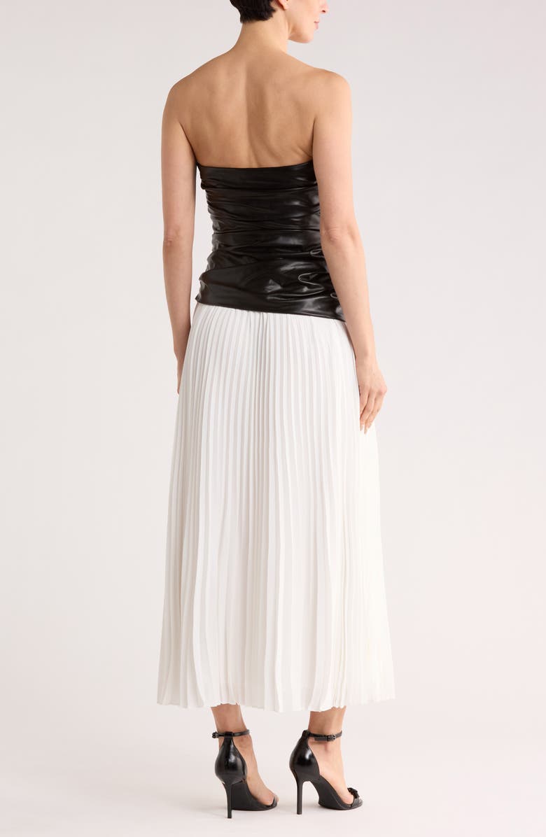 Simkhai Arie Strapless Bustier Midi Dress, Alternate, color, Black Multi