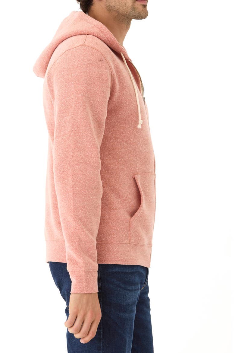 Trim Fit Heathered Fleece Zip Hoodie, Alternate, color, FIREFLY