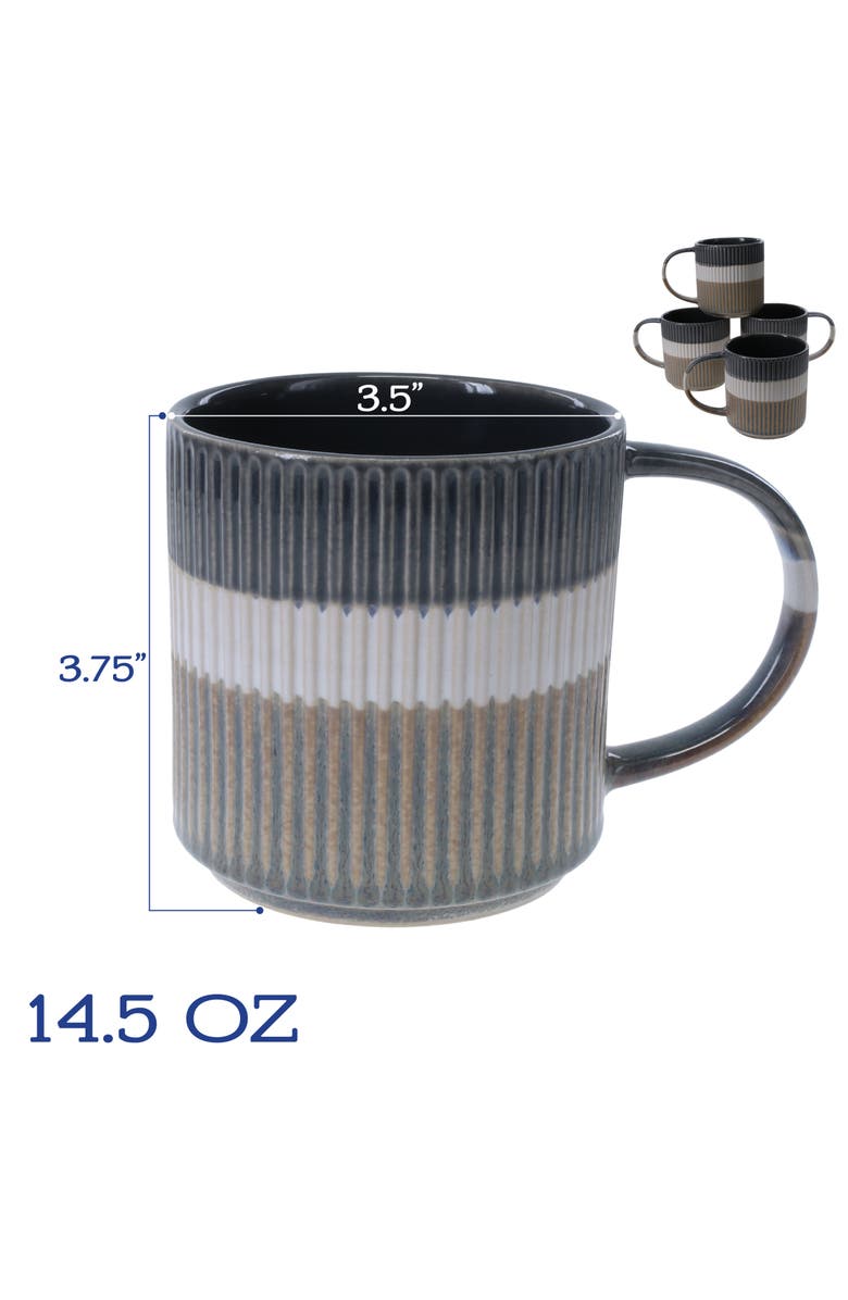 BIA Cordon Bleu Set of 4 Tricolor Mugs, Alternate, color, Grey