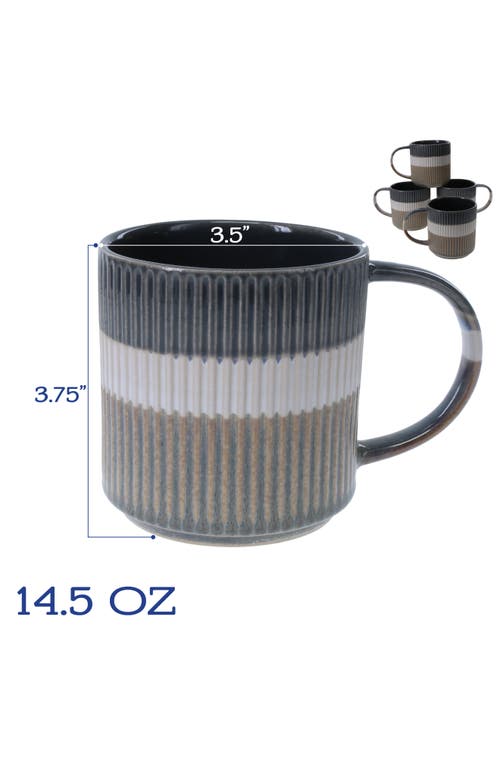 Bia Cordon Bleu Set Of 4 Tricolor Mugs In Gray