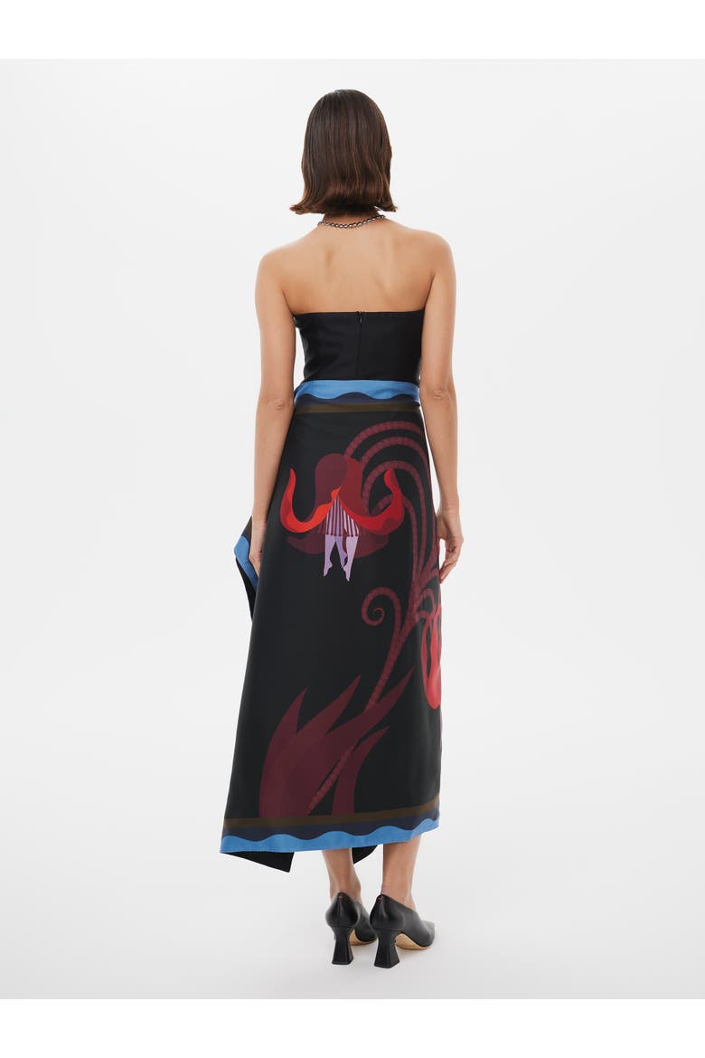 Reversible Floral Wool-blend Wrap Skirt, Alternate, color, Print 'late Bloomer'