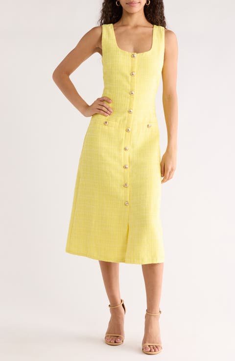 Adriella Sleeveless Tweed Dress
