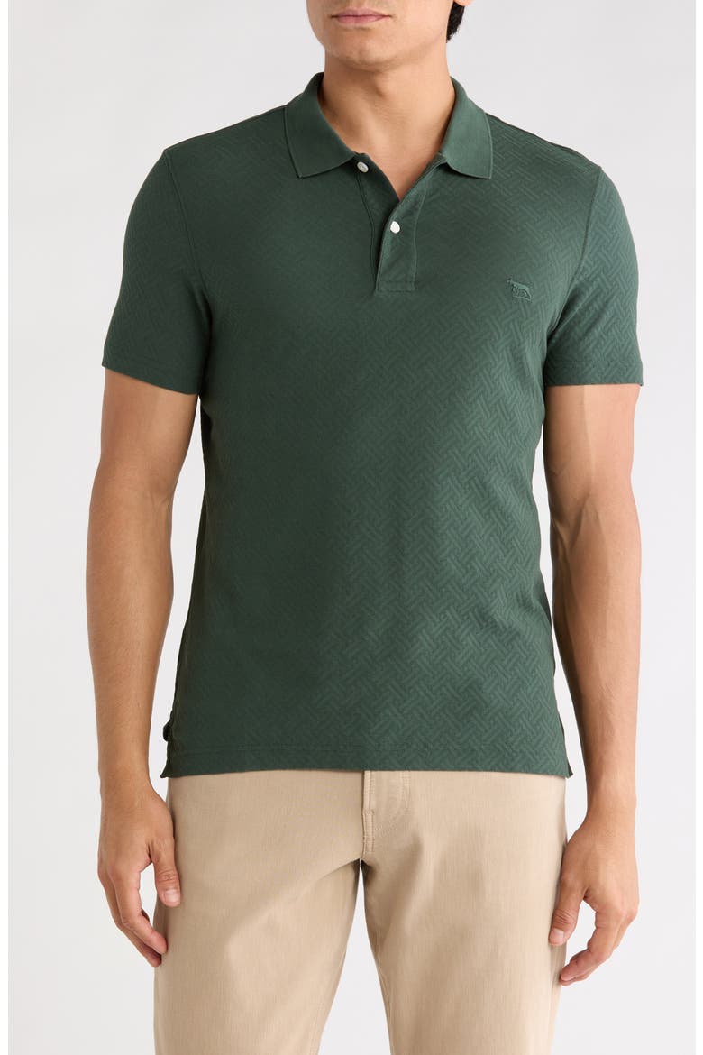 Reimers Lane Sports Fit Cotton Jacquard Polo, Main, color, PINE
