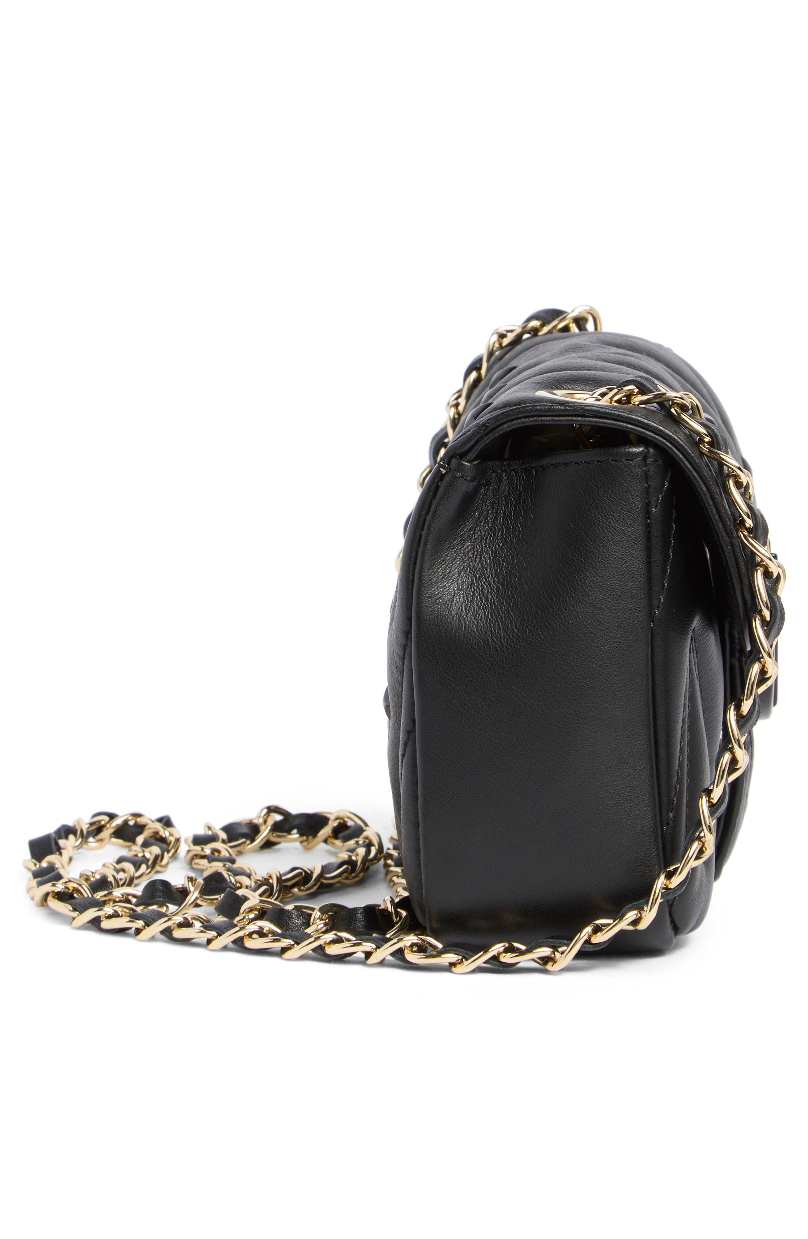 VALENTINO BY MARIO VALENTINO Poisson Diamond Stud Leather Shoulder Strap, Alternate, color, 