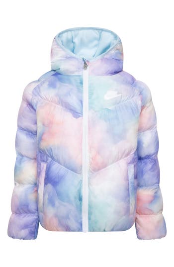 Nike Kids' Cinched Hooded Puffer Jacket In Green