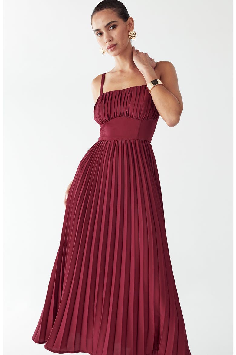 Lucie Midi Dress, Alternate, color, Burgundy