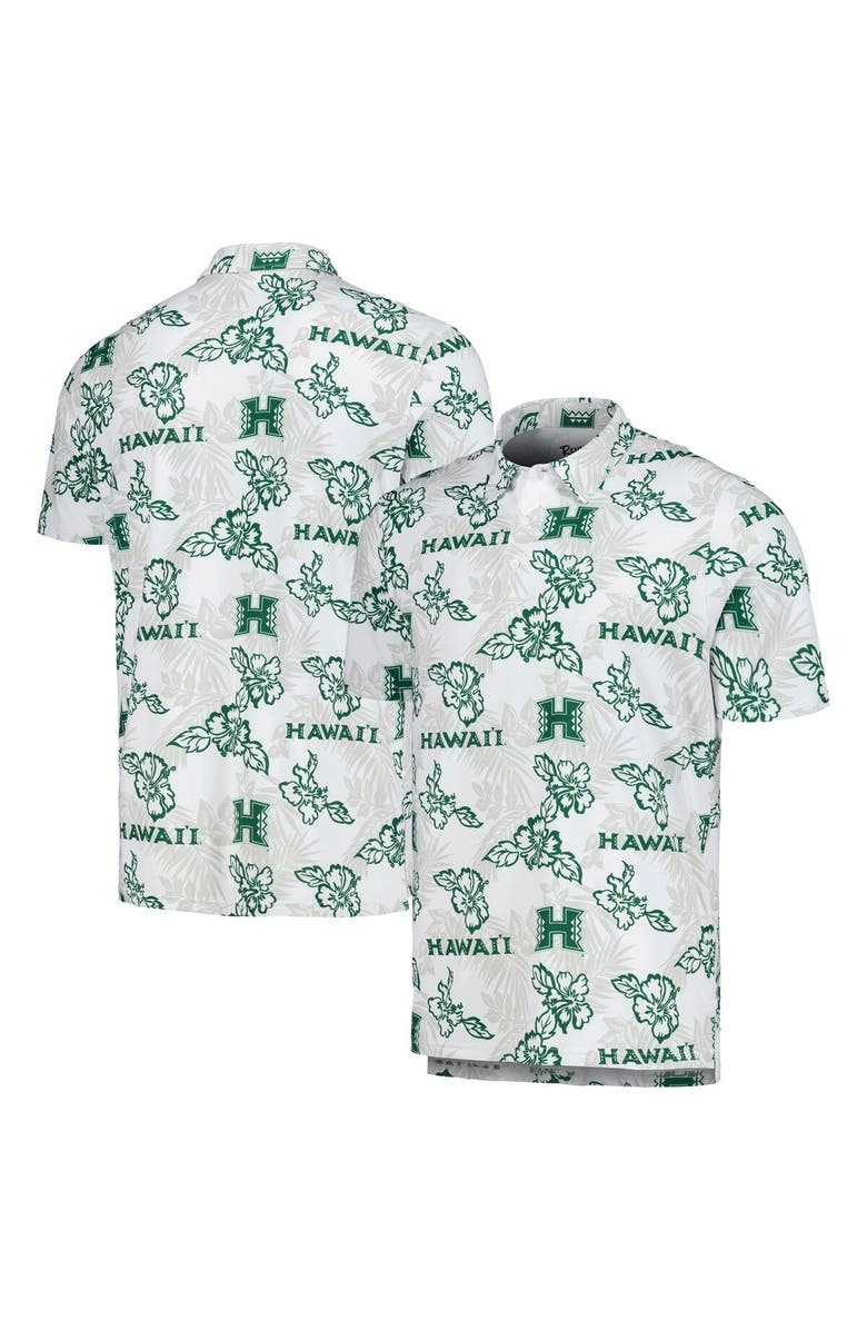 Reyn Spooner Men's Reyn Spooner White Hawaii Rainbow Warriors Performance Polo, Main, color, White