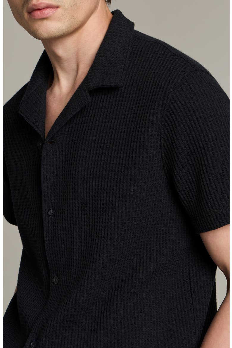 Macro Cotton Blend Waffle Button-Up Shirt, Alternate, color, COASTAL