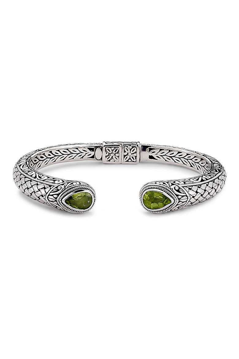 Sterling Silver Peridot Bangle, Main, color, GREEN
