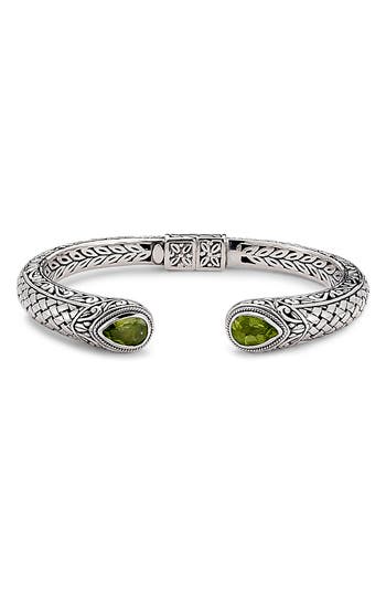Samuel B. Silver 3.70 Ct. Tw. Peridot Woven Bangle Bracelet In Green