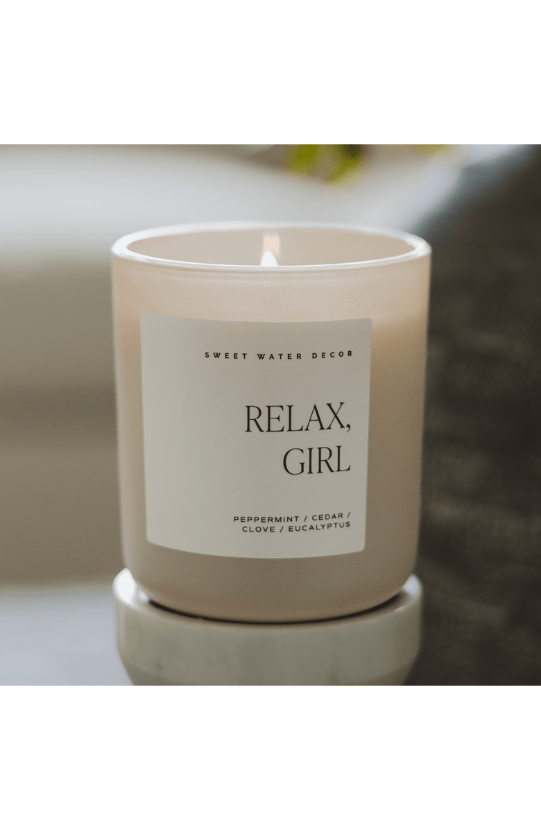 SWEET WATER DECOR Spring and Summer 15 oz Candles, Alternate, color, Relax Girl