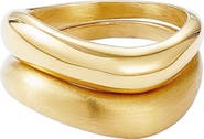 Adornia Set of 2 Wavy Band Rings