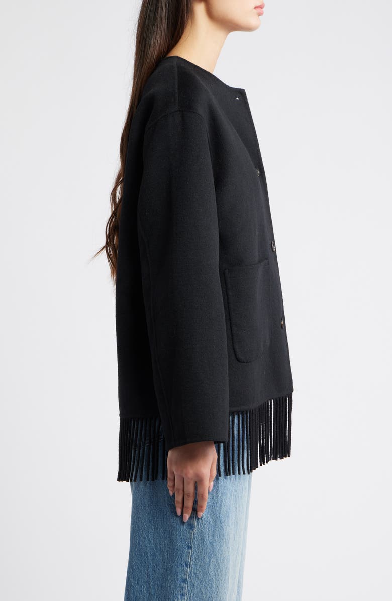 Rails Tomoko Frige Trim Wool Blend Jacket, Alternate, color, Black