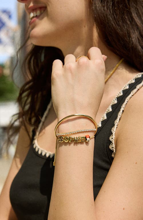 Baublebar Personalized Disney® Bubble Charm Slider Bracelet In Gold