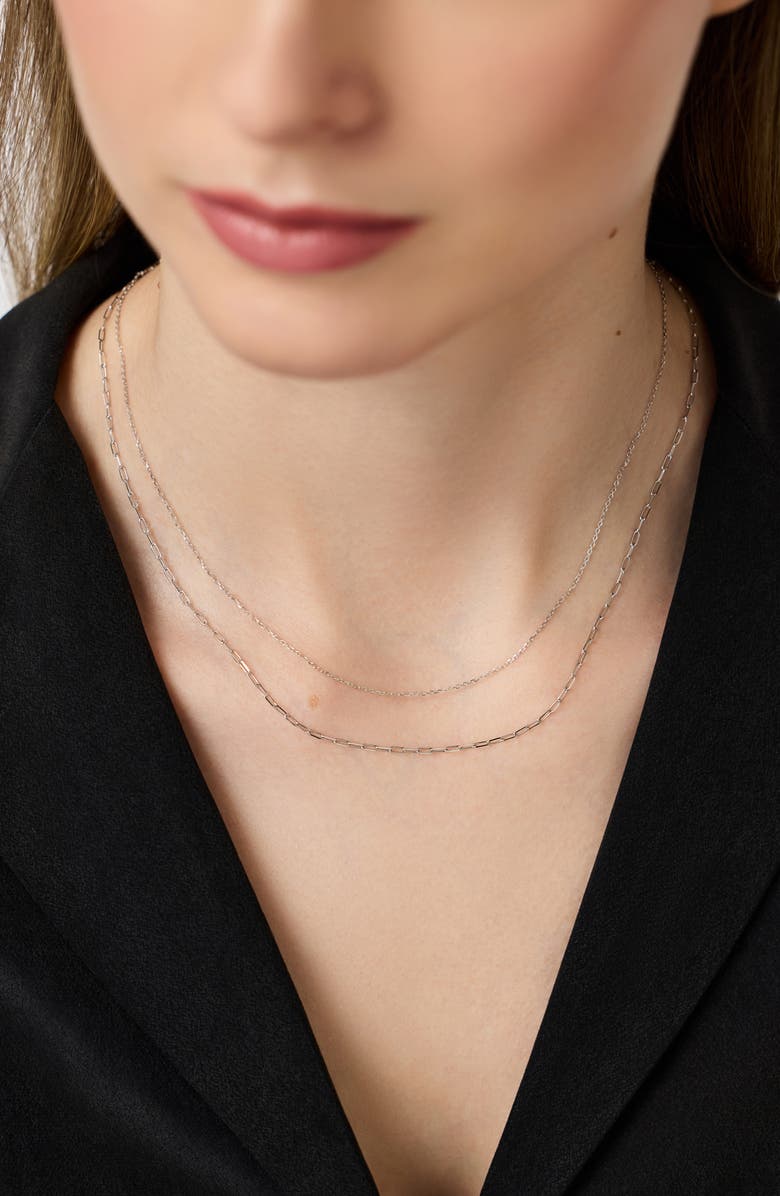Ana Luisa Dainty Chain Necklace, Alternate, color, White Gold