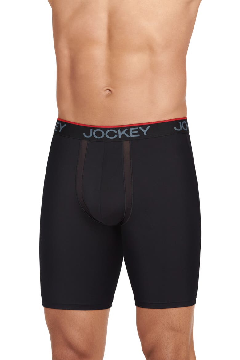 Men's Chafe Proof Pouch Microfiber 8.5" Long Leg Boxer Brief - 6 Pack, Alternate, color, Black