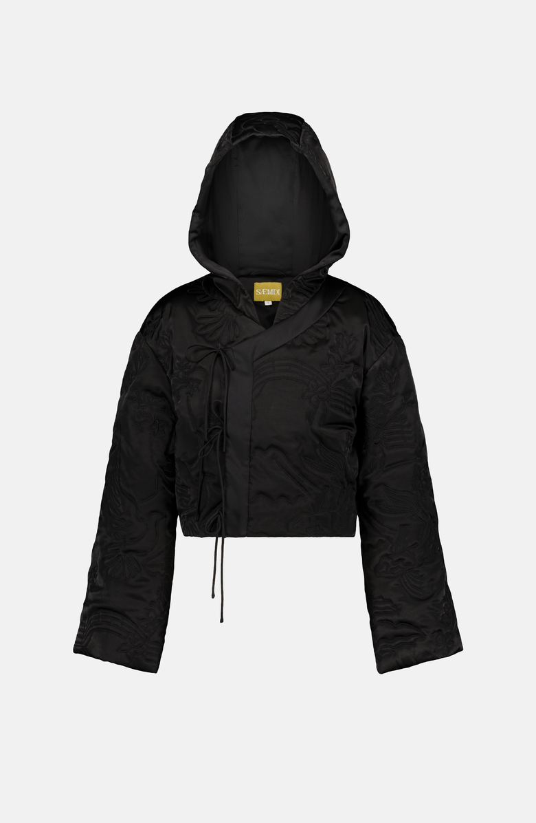 SAEMDI Embroidered Jacket, Main, color, Black