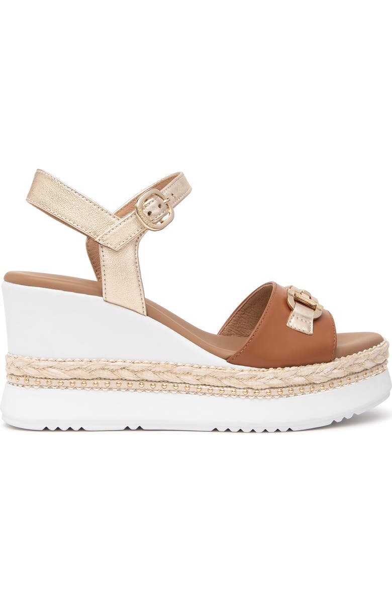 NeroGiardini Platform Wedge Sandal, Alternate, color, Cognac