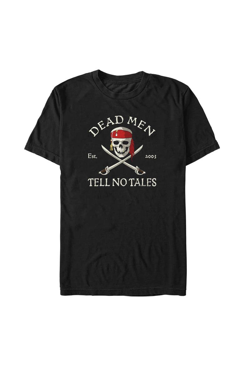 Men's Pirates of the Caribbean Curse of the Black Pearl Dead Men Tell No Tales  Graphic T-Shirt, Main, color, Black