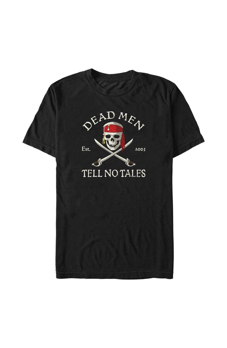Pirates of the Caribbean: Black Pearl Men's Pirates of the Caribbean Curse of the Black Pearl Dead Men Tell No Tales Graphic T-Shirt, Main, color, Black