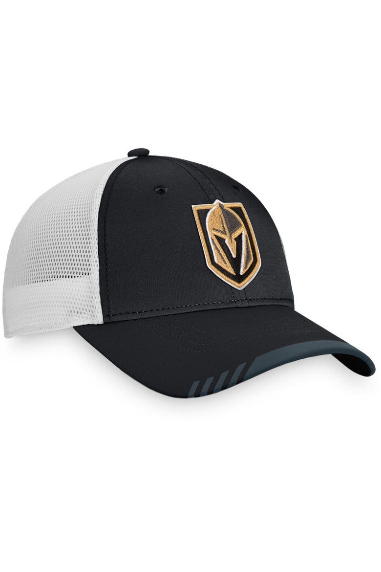Men's Fanatics Branded Black/White Vegas Golden Knights Authentic Pro Team Locker Room Trucker Snapback Hat, Alternate, color, Black